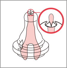 赤ちゃんが吸うところ スーパークロスカット部分は乳首の内側から外に向けて。