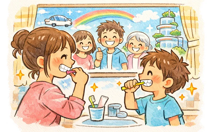 [画像：笑顔の子供とお母さんのイメージ]